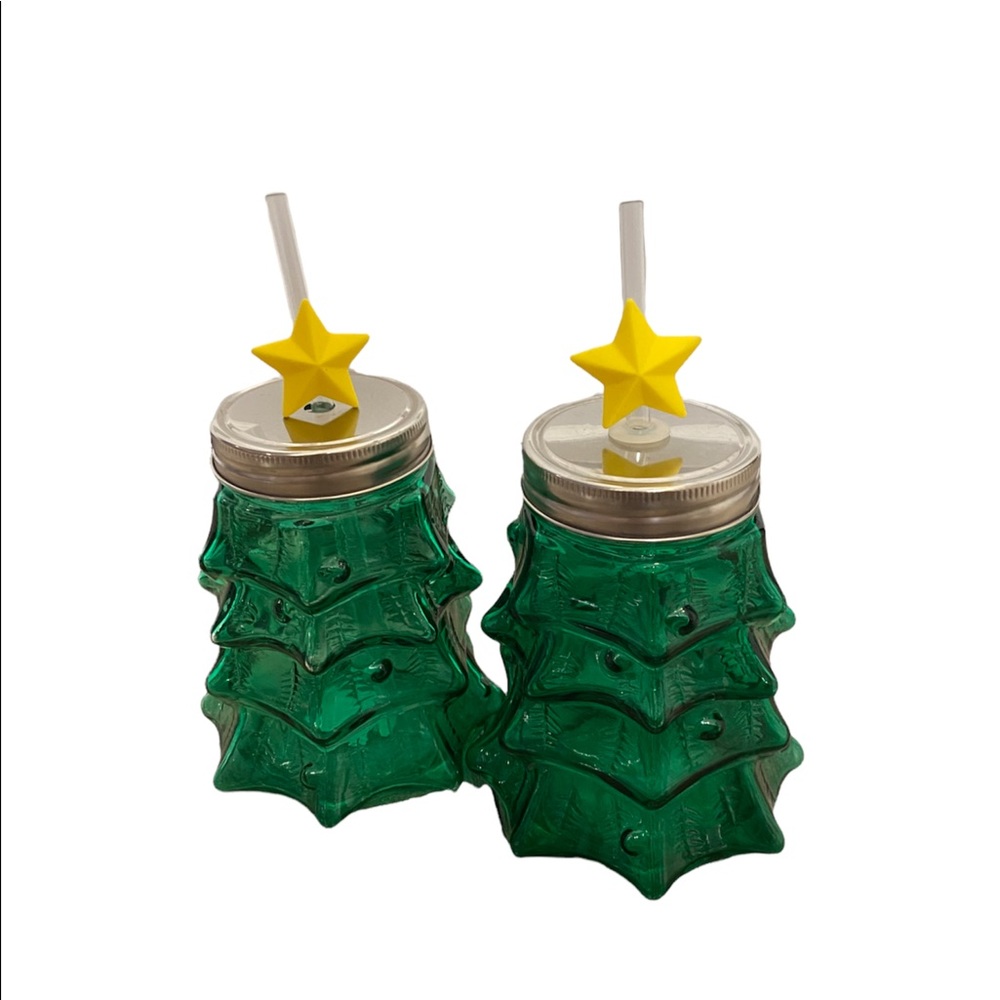 Glass Christmas Tree Tumblers